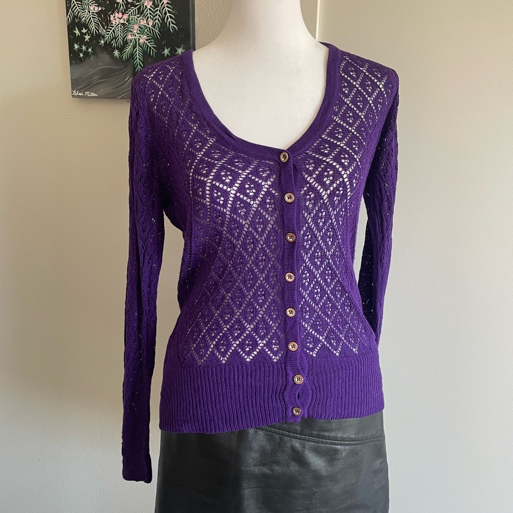 purple alberto makali cardigan